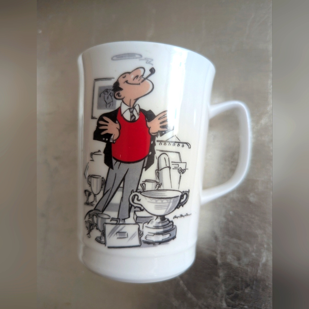 ♥️ Royal Windsor Mug George Houghton Golf Series White Red Bone China